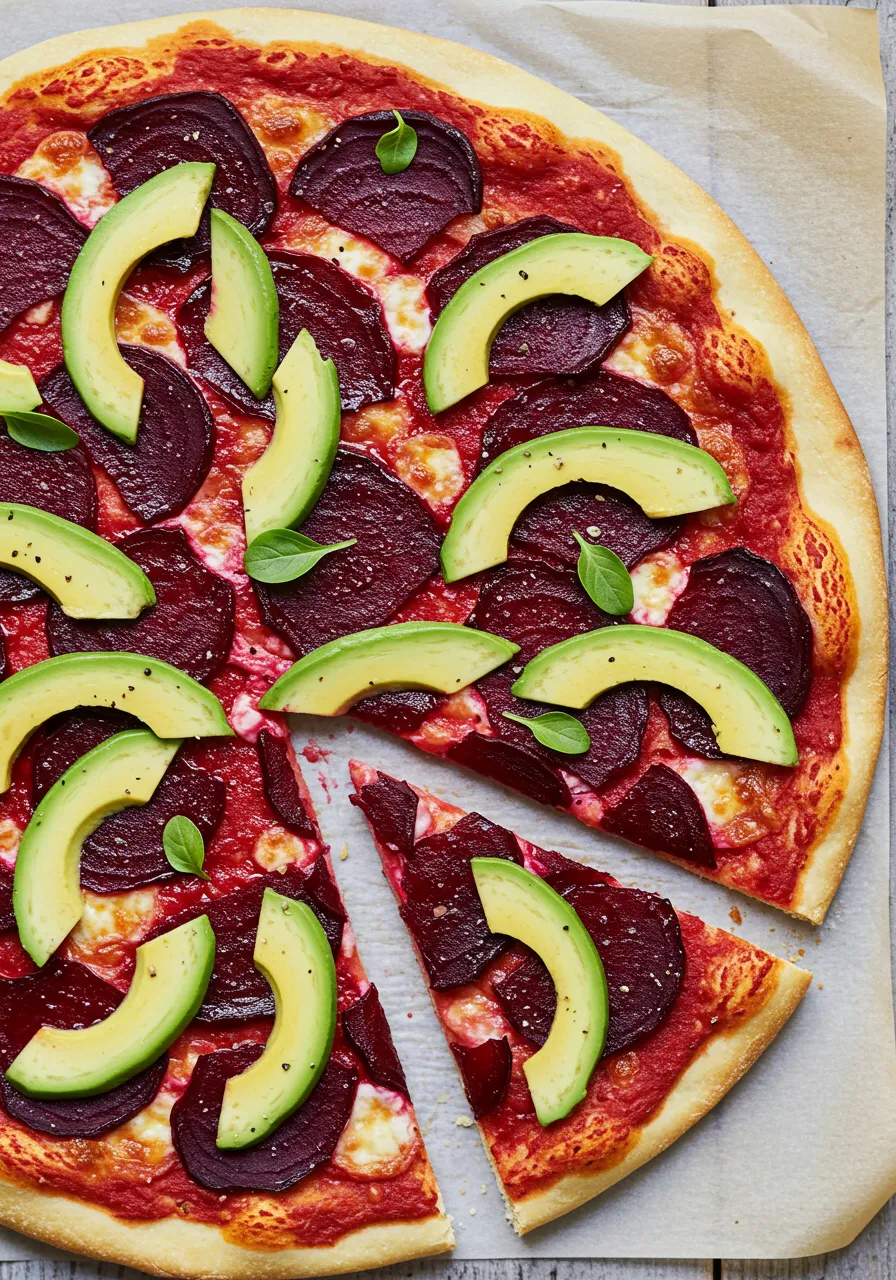 Beetroot Avocado Pizza